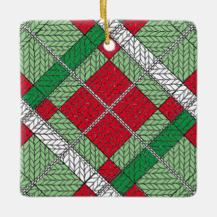 VAKANTIE ARGYLE KNIT Keramisch Vierkant Ornament
