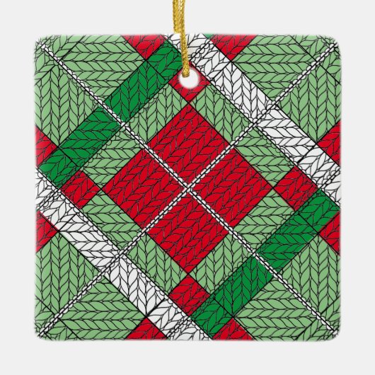VAKANTIE ARGYLE KNIT Keramisch Vierkant Ornament (Voorkant)