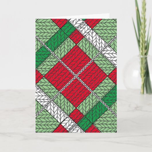 VAKANTIE ARGYLE KNIT Kerst Kaart (Voorkant)