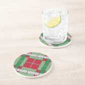 VAKANTIE ARGYLE KNIT Ronde Zandsteen Onderzetter (Zijkant)