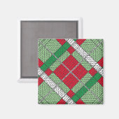 VAKANTIE ARGYLE KNIT Square Magnet (Voorkant / Achterkant)