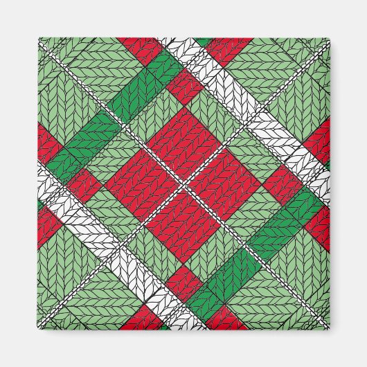 VAKANTIE ARGYLE KNIT Square Magnet (Voorkant)