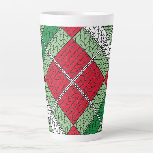 VAKANTIE ARGYLE KNIT Tall Latte Mok (Voorkant)