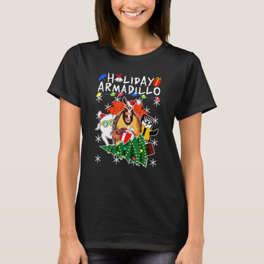Vakantie Armadillo Dier Xmas T-shirt (Voorkant)