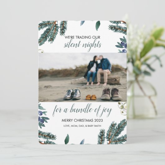 Vakantie baby aankondiging (Staand voorkant)