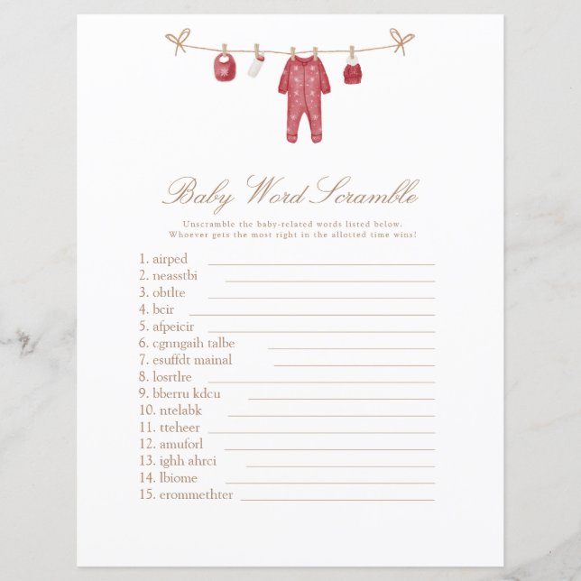Vakantie Baby Boy Douche Spel (Voorkant)