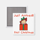 Vakantie Baby Meisje Net Aangekomen Tshirts en Ges Magneet (Voorkant / Achterkant)