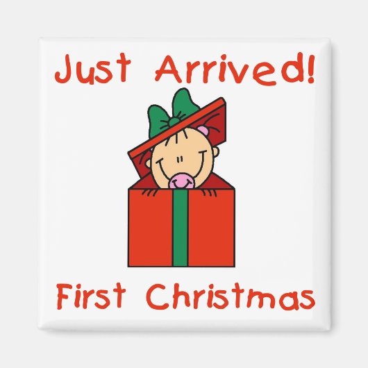 Vakantie Baby Meisje Net Aangekomen Tshirts en Ges Magneet (Voorkant)