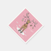 Vakantie Baby shower Meisje Kerst Roze servet (Hoek)