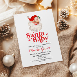 Vakantie Baby shower Retro Santa Baby Kaart