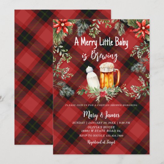 Vakantie Baby shower Uitnodiging (Voorkant / Achterkant)