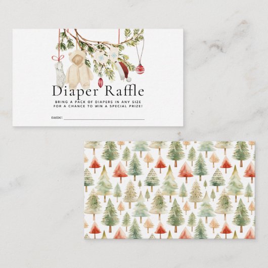 Vakantie Babykleding Wasserij Luier Raffle Ticket Informatiekaartje (Voorkant / Achterkant)