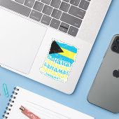 Vakantie Bahama's Vlag Sticker Cruise Bahama's (Laptop met iPhone)