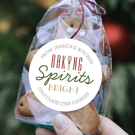 Vakantie Bakgeesten Bright Whisk feestelijke Xmas Ronde Sticker