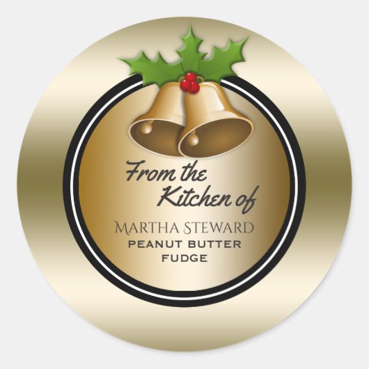 Vakantie bakken Elegant goud uit de keuken van Ronde Sticker (Voorkant)
