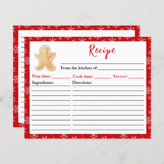 Vakantie Bakken Gingerbread Man Recept (Voorkant / Achterkant)