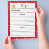 Vakantie Bakken Gingerbread Man Recept Pagina Flyer (Hand)