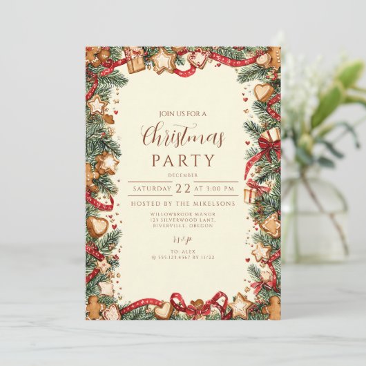 Vakantie bakken kerst kaart (Staand voorkant)