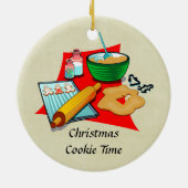 Vakantie bakken Kerstkoekjes Ingrediënten Bakker Keramisch Ornament (Achterkant)