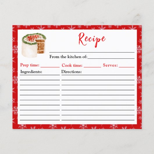 Vakantie bakken kersttaart recept (Voorkant)