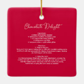 Vakantie Bakken Rode Foto Kerstrecept Keramisch Ornament (Achterkant)