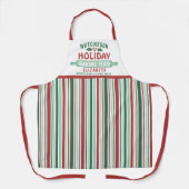 Vakantie Bakken Team Kerst Cookie Party Gestreept Schort (Voorkant)