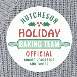 Vakantie Bakken Team Kerst Cookie Party Schattige Ronde Sticker