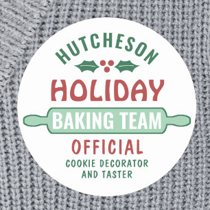 Vakantie Bakken Team Kerst Cookie Party Schattige Ronde Sticker
