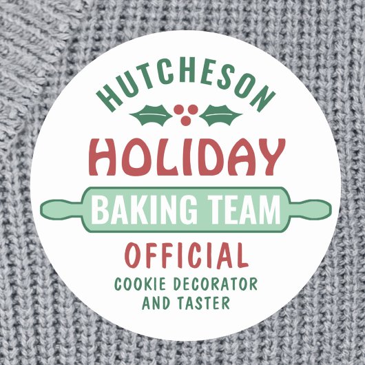 Vakantie Bakken Team Kerst Cookie Party Schattige Ronde Sticker