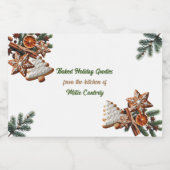 Vakantie bakken uit de keuken van voedselcontainer etiket (Enkel label)