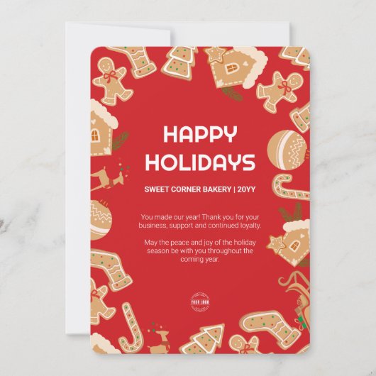 Vakantie Bakkerij Gingerbread Vakantie Kaart (Voorkant)