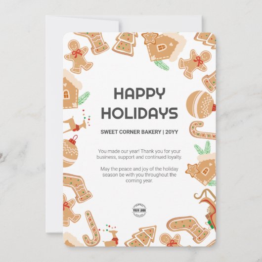 Vakantie Bakkerij Gingerbread Vakantie Kaart (Voorkant)