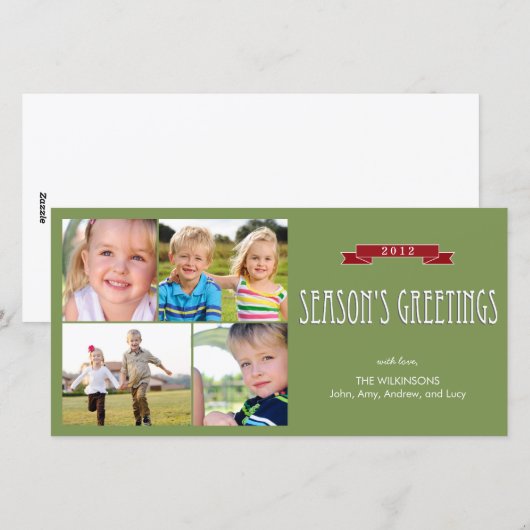 Vakantie banner vakantie fotokaart feestdagenkaart (Voorkant / Achterkant)