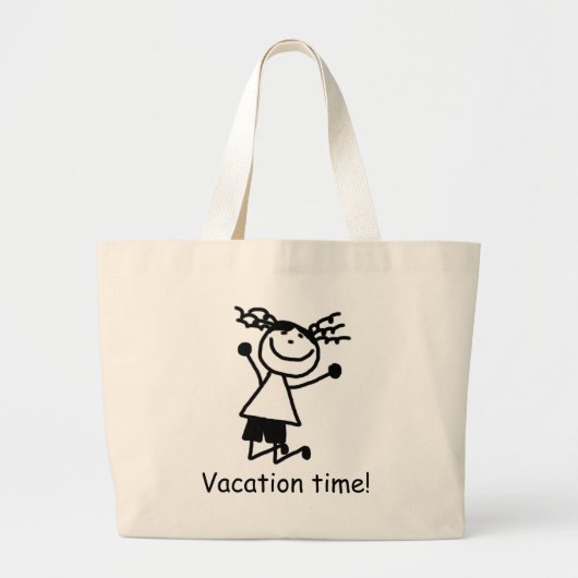 Vakantie basisschool jumbo Book Bag Grote Tote Bag (Voorkant)
