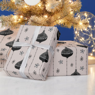 Vakantie Baubles Modern Hedendaagse Kerstmis Cadeaupapier