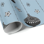 Vakantie Baubles Modern Hedendaagse Kerstmis Cadeaupapier (Rol Hoek)