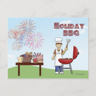 Vakantie BBQ Uitnodiging Briefkaart