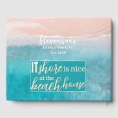 Vakantie Beach House Minimalistisch Script Familie Gastenboek (Achterkant)