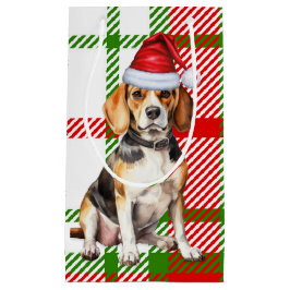 Vakantie Beagle Hond en Plaid Kerstmis Klein Cadeauzakje