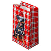Vakantie Beauceron Hond en Red Plaid Kerstmis Klein Cadeauzakje (Voorkant Gekanteld)