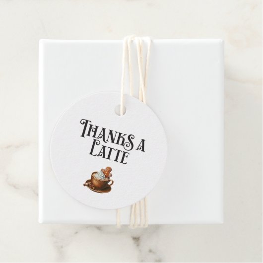 Vakantie Bedankt a Latte, Koffiekerst Bedankjes Labels (In situ)