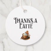 Vakantie Bedankt a Latte, Koffiekerst Bedankjes Labels (Voorkant)