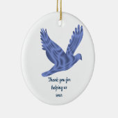 Vakantie Bedankt Medewerker Waardering Blue Bird Keramisch Ornament (Rechts)