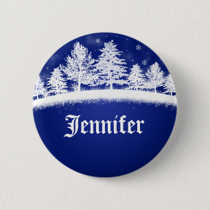 Vakantie bedrijf naam kerstmis ronde button 5,7 cm