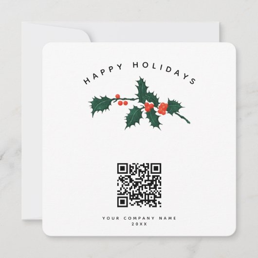 Vakantie Bedrijfs QR Code Kerstmis Kaart (Voorkant)