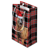 Vakantie Belgische Mechelse Hond Red Plaid Kerstmi Klein Cadeauzakje (Achterkant Gekanteld)