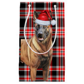 Vakantie Belgische Mechelse Hond Red Plaid Kerstmi Klein Cadeauzakje (Voorkant)