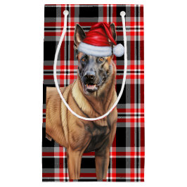 Vakantie Belgische Mechelse Hond Red Plaid Kerstmi Klein Cadeauzakje