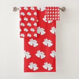 Vakantie bellen Herhaal Kerst bruiloft rood Bad Handdoek