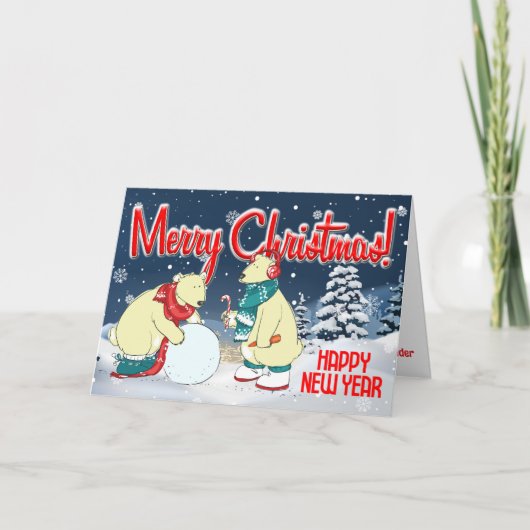   vakantie Beren kerst Feestdagen Kaart (Voorkant)